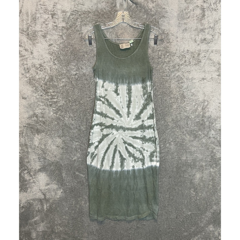 Anthropologie Saturday Sunday Midi Tank Dress Womens Small Green Tie Dye Boho‎
